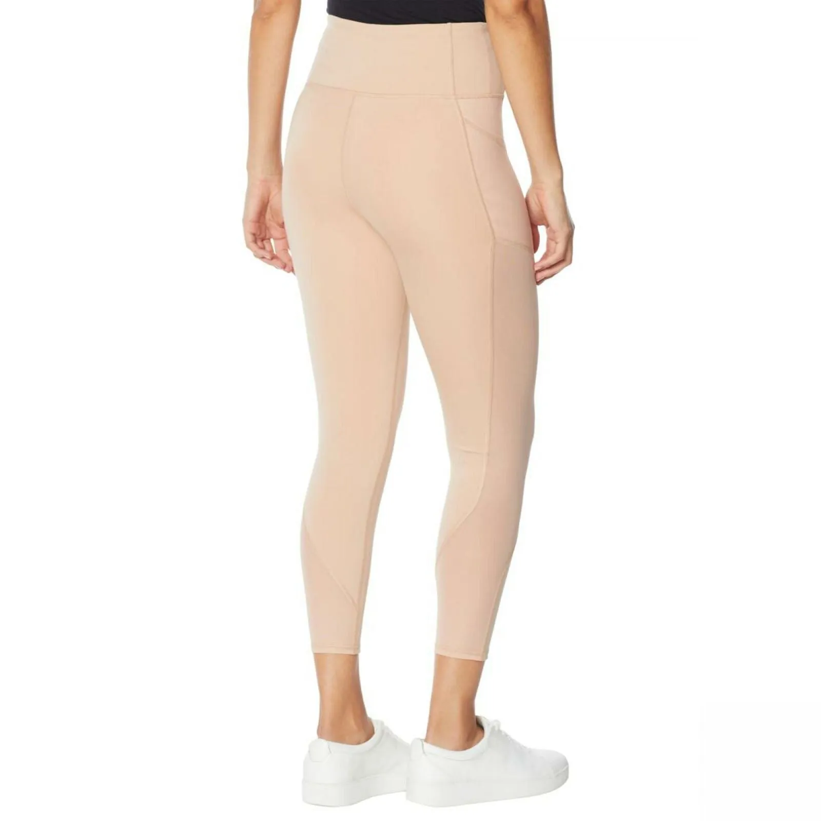 WVVY Women's Power Mesh Side Panel 7/8 Leggings Tan XL