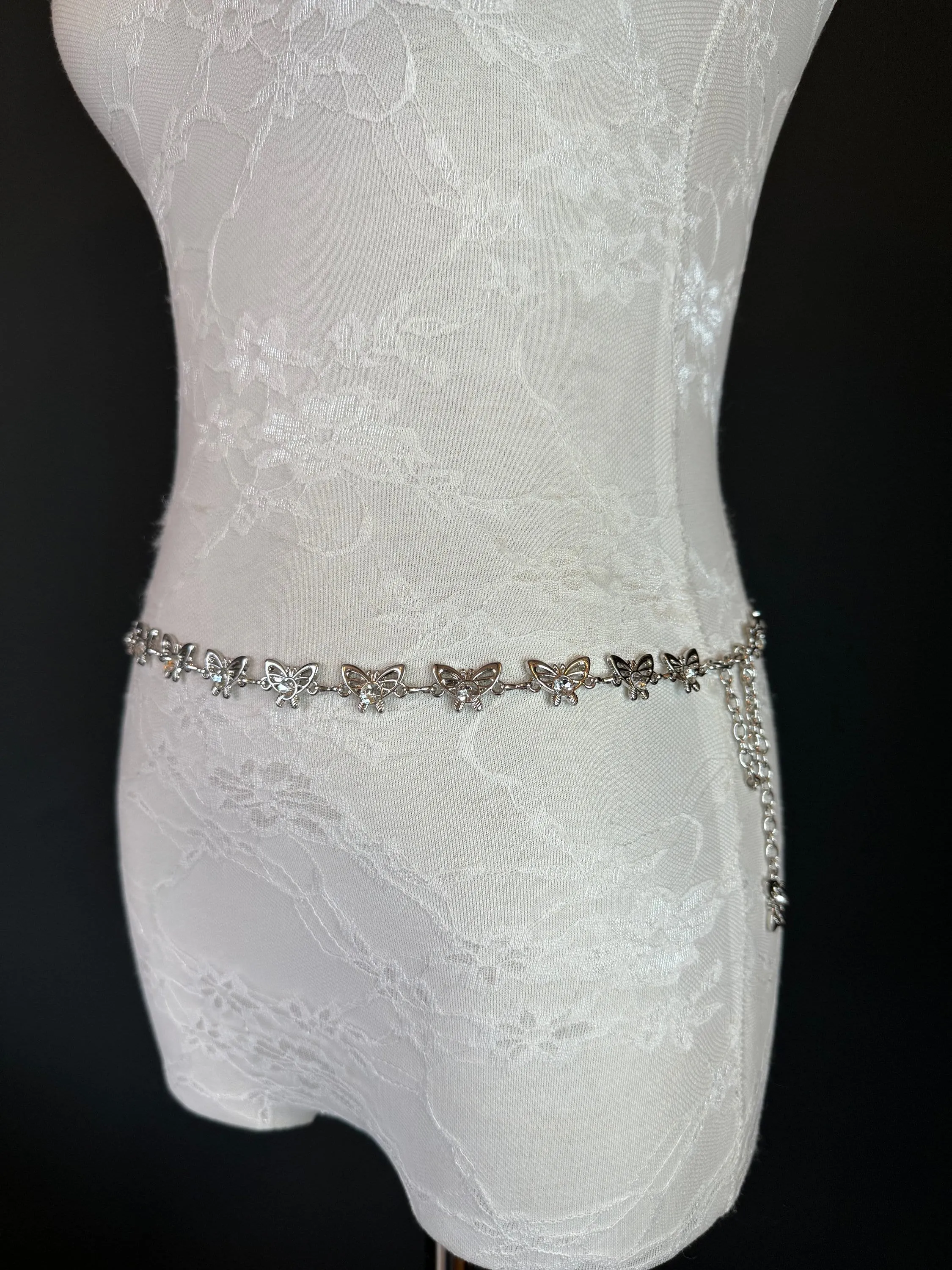 X-long Belt, Butterfly Rhinestone Belt, Teen Sizes, Size 18”-60”, Fan Design, Fan Collection, Gift, Fashion Accessory, Bridal, Swimwear