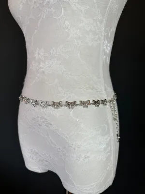 X-long Belt, Butterfly Rhinestone Belt, Teen Sizes, Size 18”-60”, Fan Design, Fan Collection, Gift, Fashion Accessory, Bridal, Swimwear
