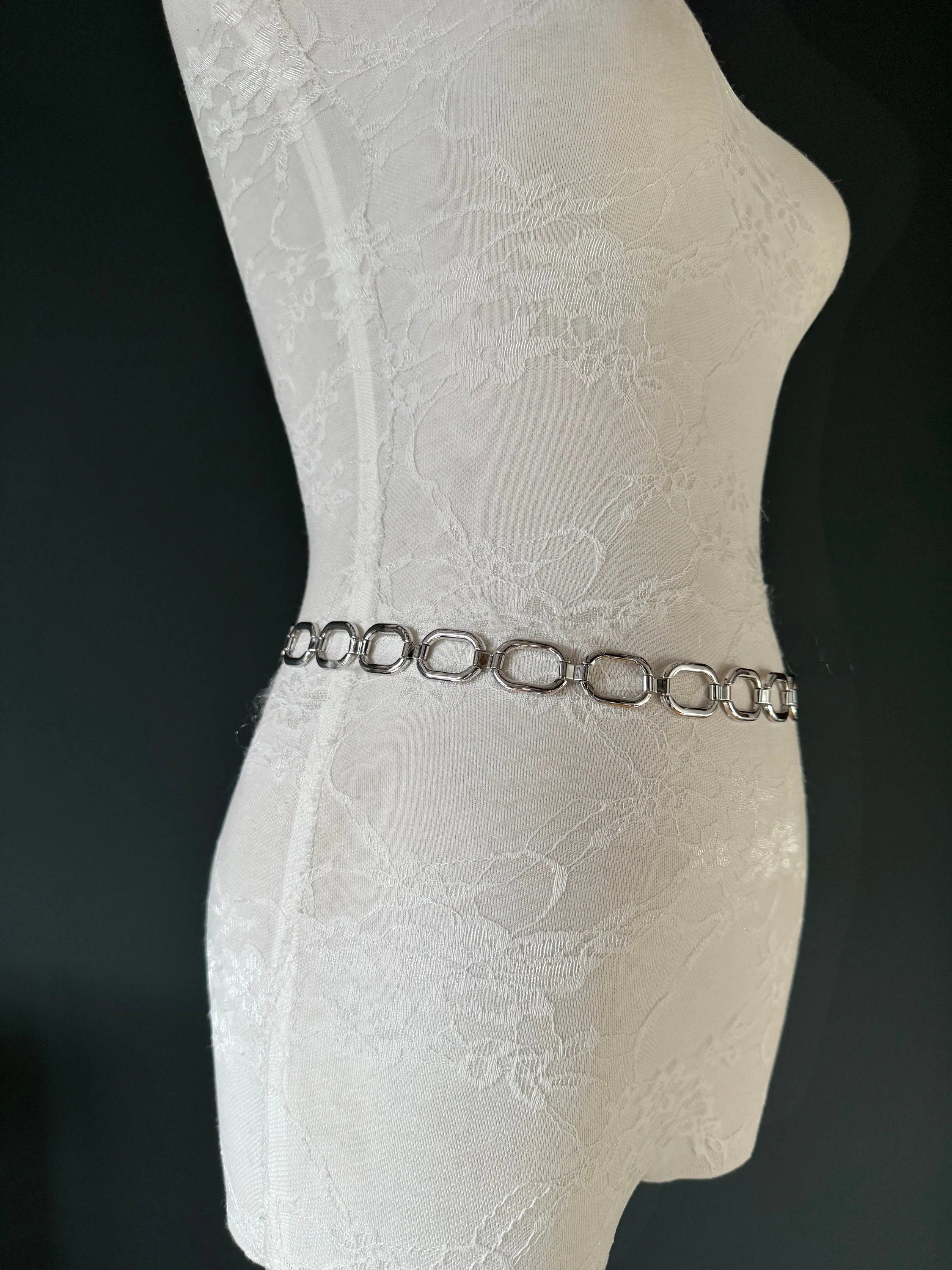 X-long Belt, Metal Ring Chain Belt, Silver, Gold, Statment Belt, Handmade, Fashion Belt, Accessory, Swimwear, Teen Sizes, XXXXL sizes, Gift