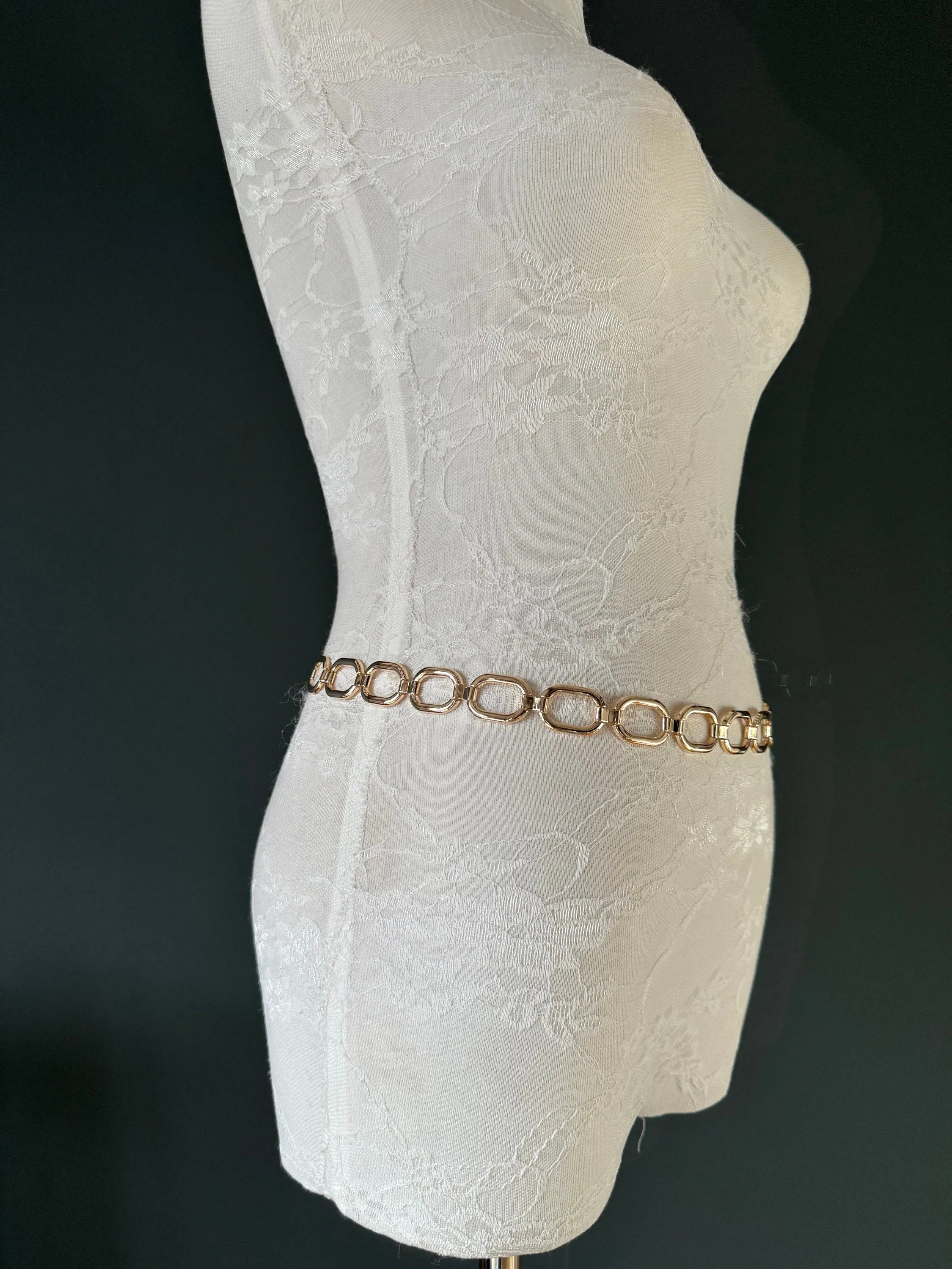 X-long Belt, Metal Ring Chain Belt, Silver, Gold, Statment Belt, Handmade, Fashion Belt, Accessory, Swimwear, Teen Sizes, XXXXL sizes, Gift