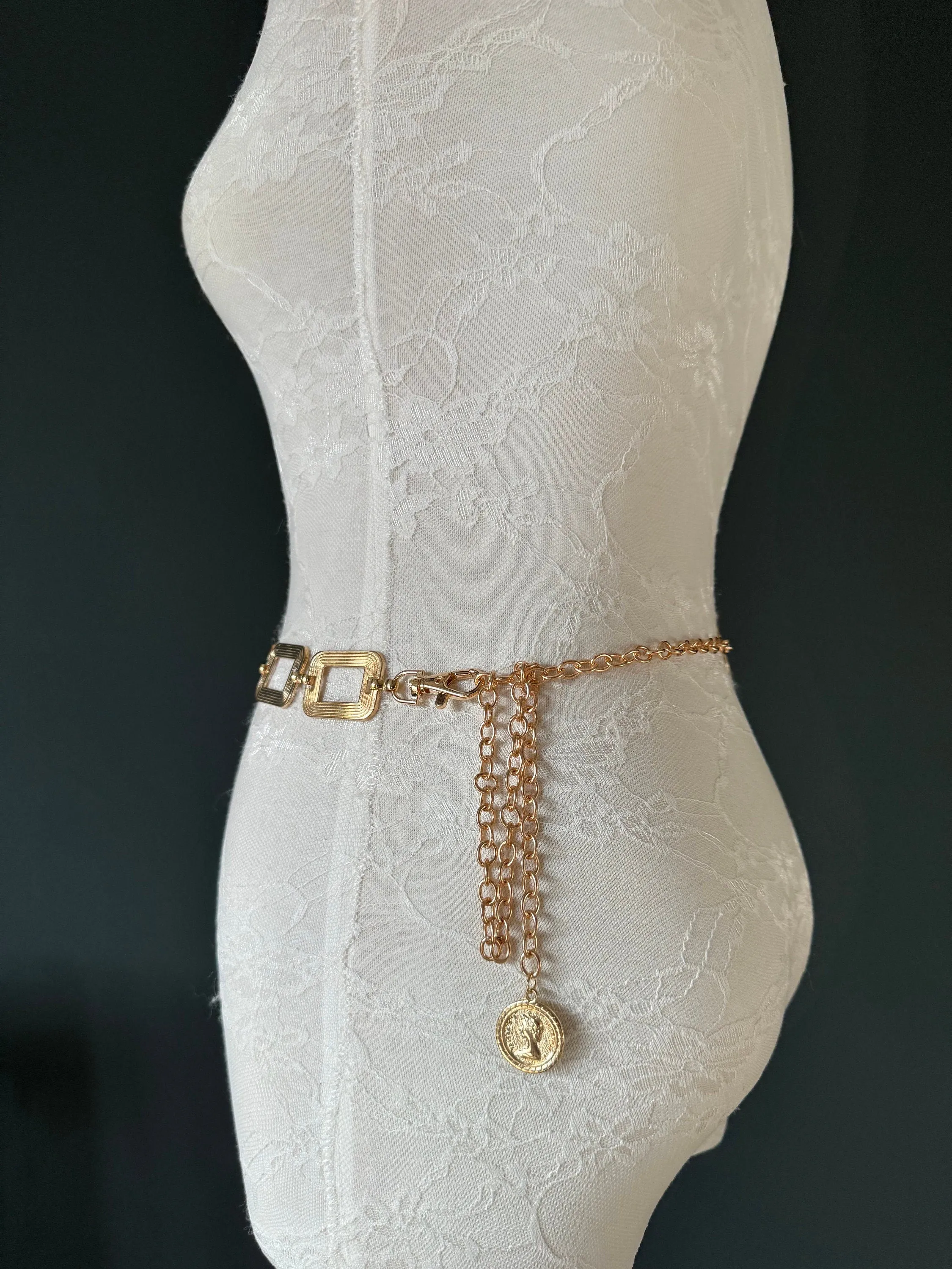 X-long Belt, Metal Ring Chain Belt, Silver, Gold, Statment Belt, Handmade, Fashion Belt, Accessory, Swimwear, Teen Sizes, XXXXL sizes, Gift