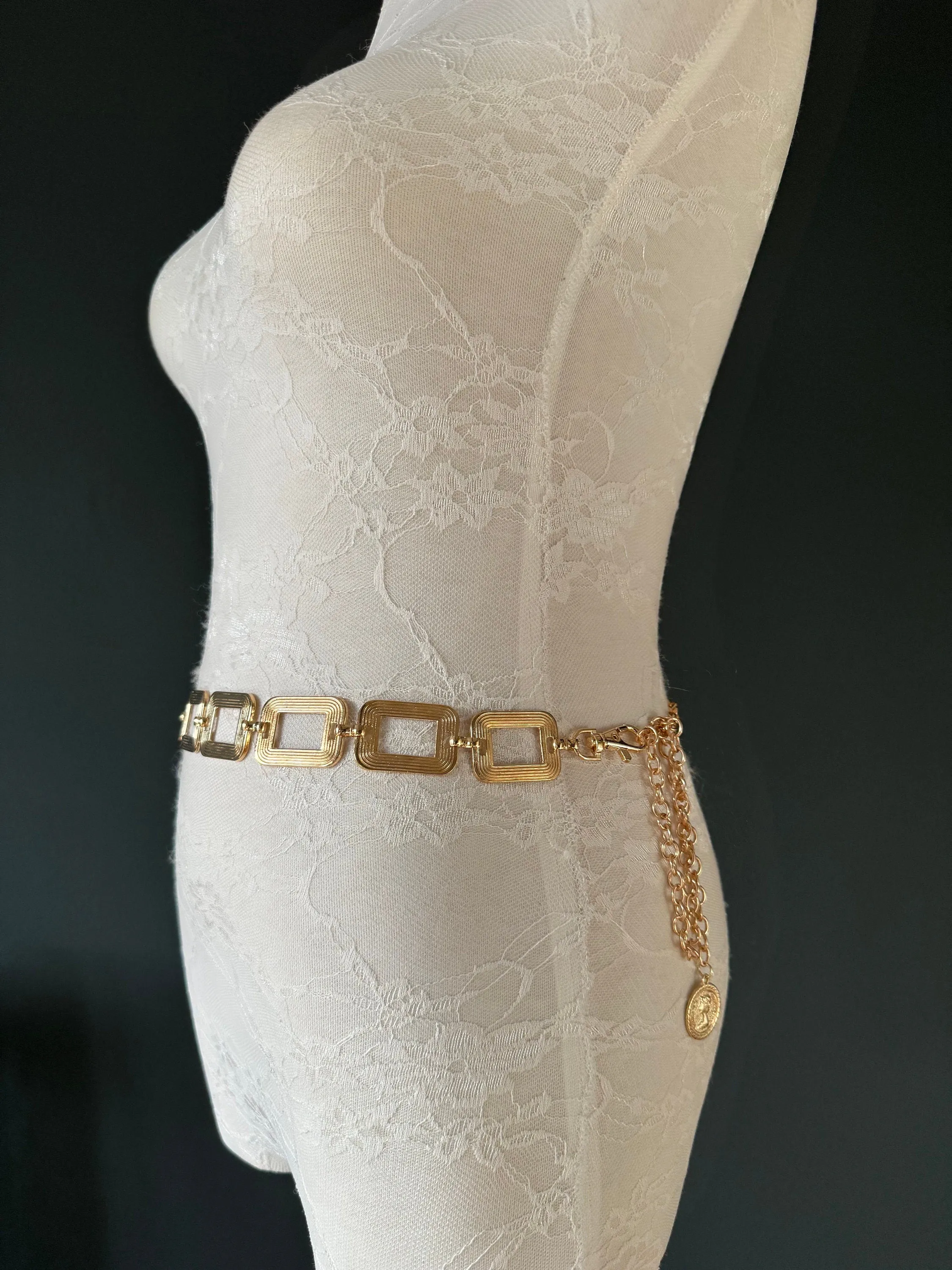 X-long Belt, Metal Ring Chain Belt, Silver, Gold, Statment Belt, Handmade, Fashion Belt, Accessory, Swimwear, Teen Sizes, XXXXL sizes, Gift