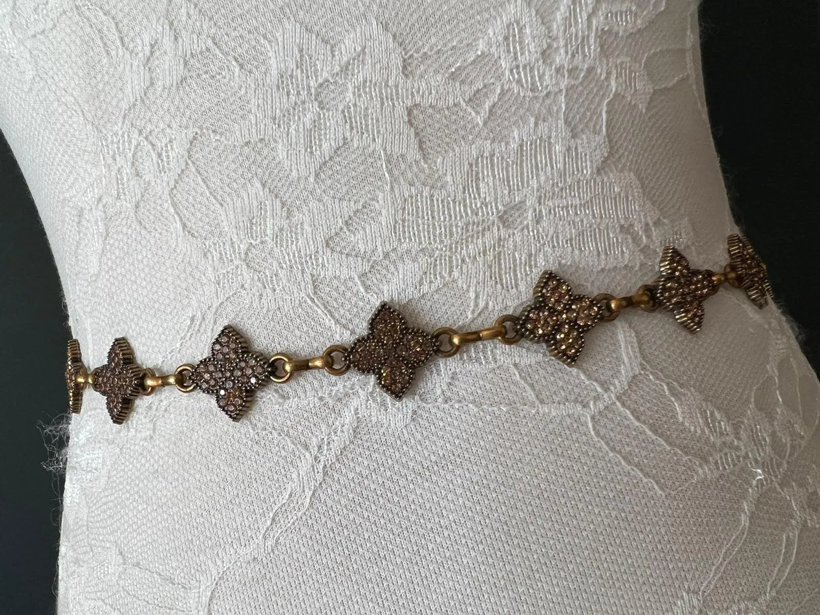 X-long Belt, Rhinestone Chain Belt, Fashion Belt, Vintage Style Belt, Diamanté Chain Belt, Belt Accessory, FAN Fashion Exclusive