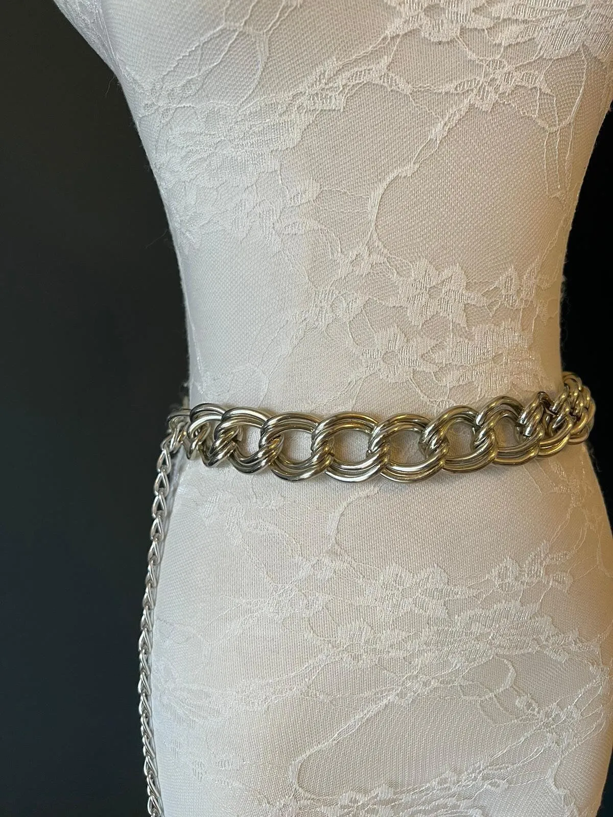 X-long Chunky Chain Belt, Heavy Chain Belt, Silver, Gold, Fashion Belt, UK Sizes 2-34