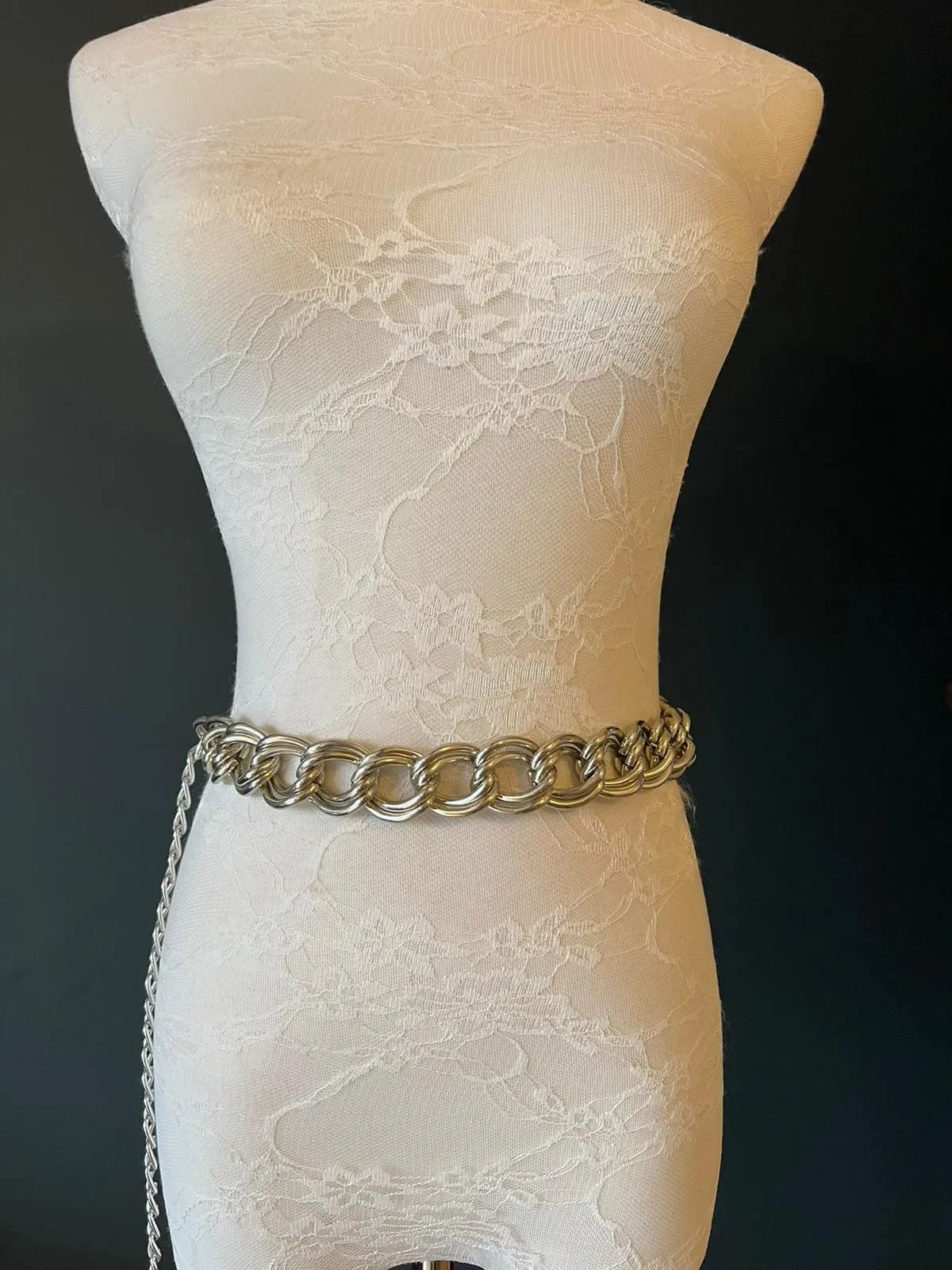 X-long Chunky Chain Belt, Heavy Chain Belt, Silver, Gold, Fashion Belt, UK Sizes 2-34