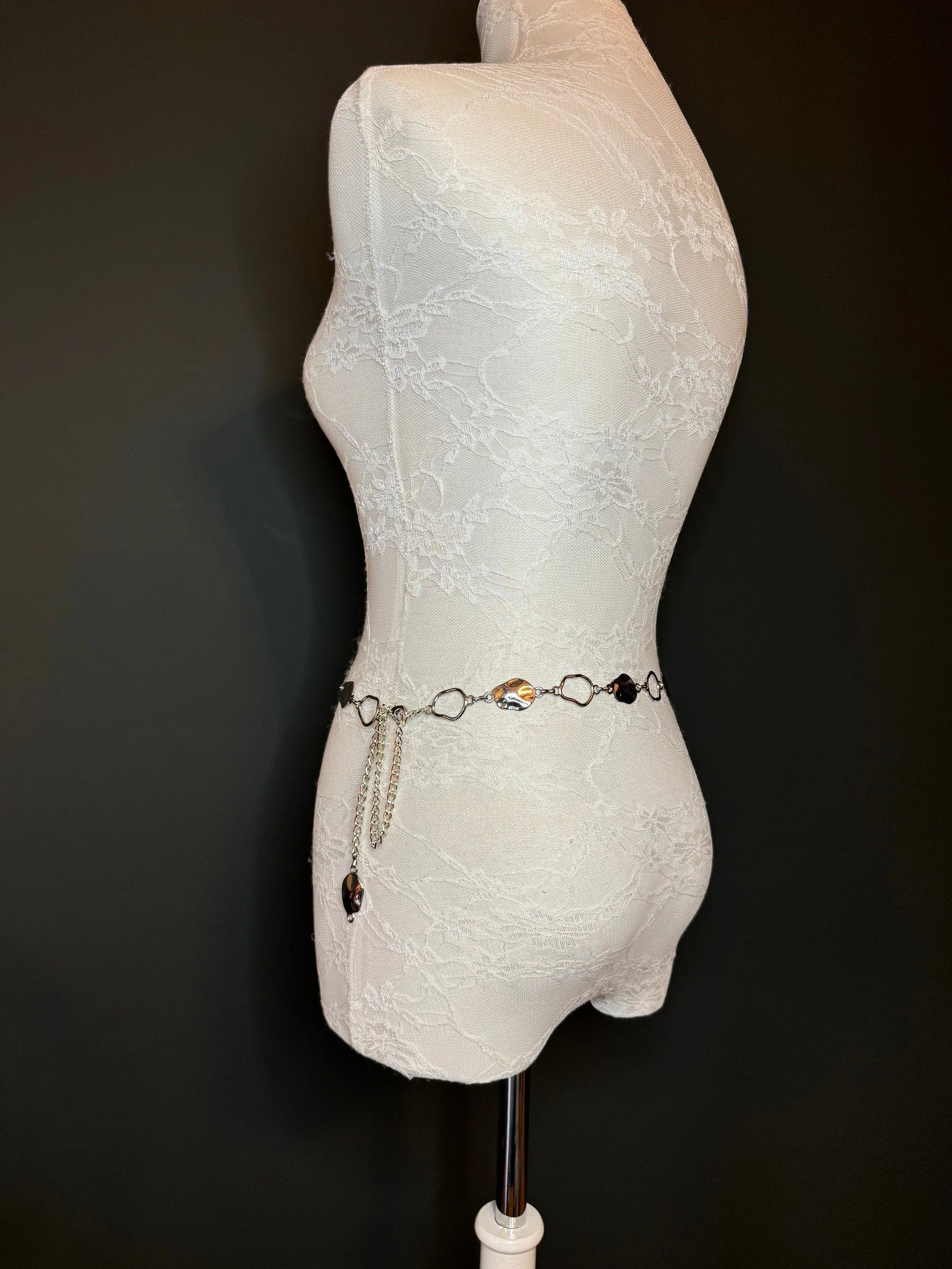 X-long Ring Belt, Metal 1” Rings Belt, Teen Sizes, Size 18”-60”, Fan Design, Fan Collection, Gold, Silver Metal belt, Fashion Accessory