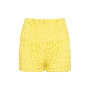 Yellow Crochet Micro Bike Short