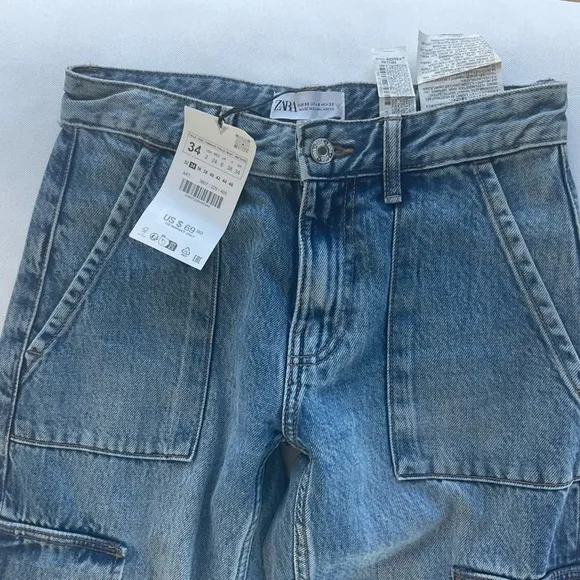 Zara BELT LOOP CARGO JEANS - Viral