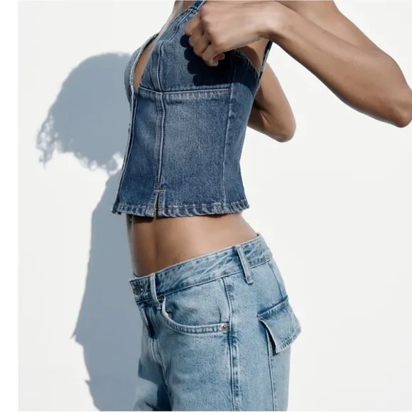 Zara BELT LOOP CARGO JEANS - Viral