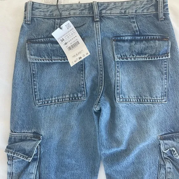 Zara BELT LOOP CARGO JEANS - Viral