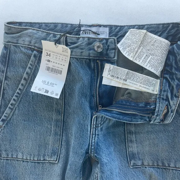 Zara BELT LOOP CARGO JEANS - Viral