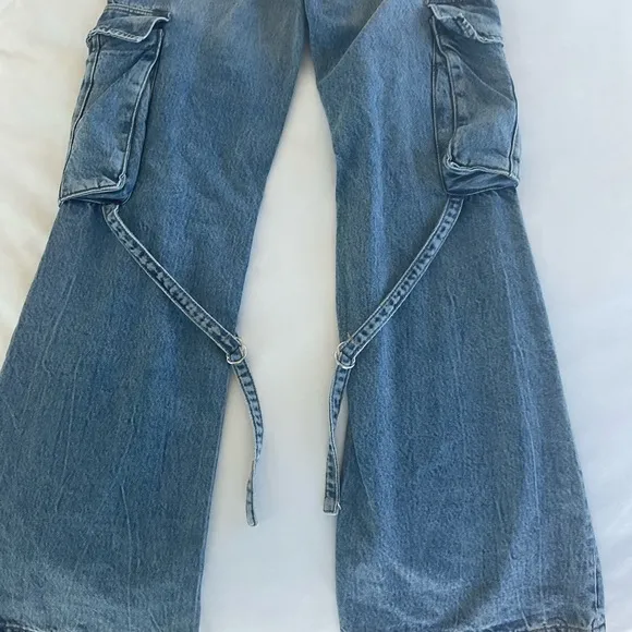 Zara BELT LOOP CARGO JEANS - Viral