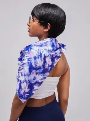 Zoya Essentials Satin Scarf - Purple Abstract